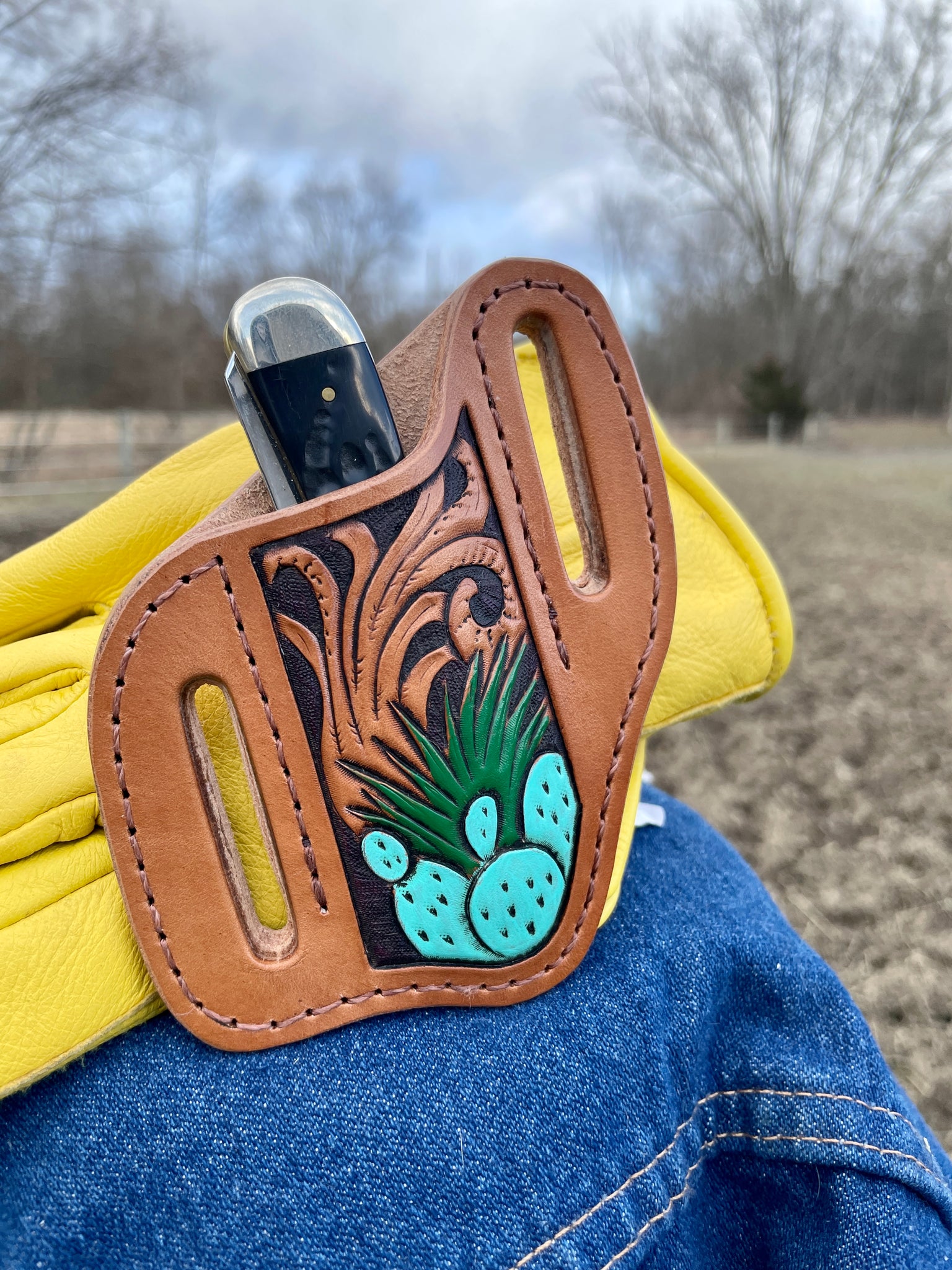 Cactus Trapper Style Pancake Knife Sheath