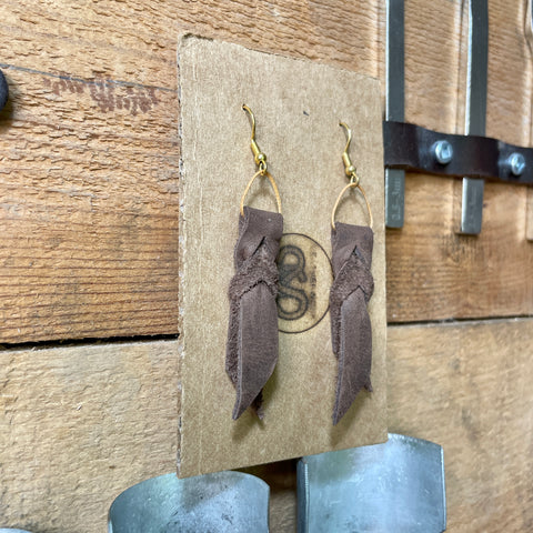 Bleed Knot Earrings - Coffee and Colonial Tan